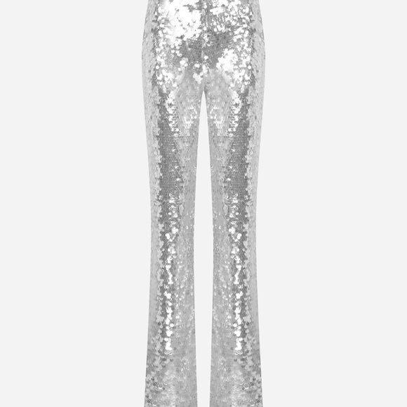 ILA Glide Sequin Silver Straight Trousers - Picture 1 of 13